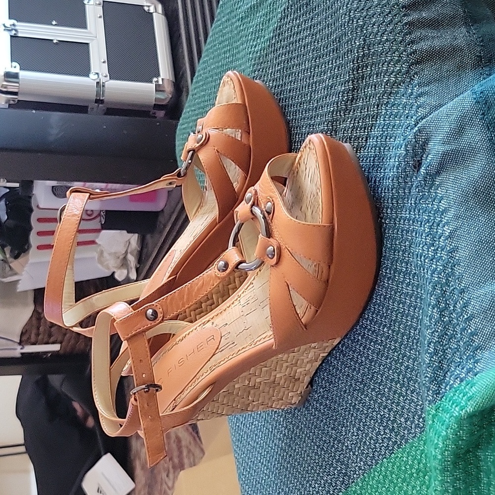 Gently used Marc Fisher wedge sandals